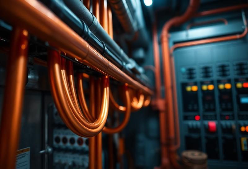 Copper wiring and electrical control panel